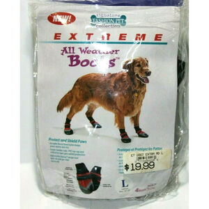 Fashion Pet Extreme All Weather Dog Boots Shoes Size Large Adjustable 4 1/4"